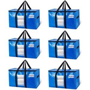 Extra Large Moving Bags, 6 Pack Heavy Duty Totes For Storage with Visible Window